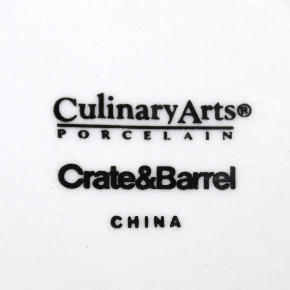 Crate & Barrel Culinary Arts soup cereal bowl lot of 3 white porcelain